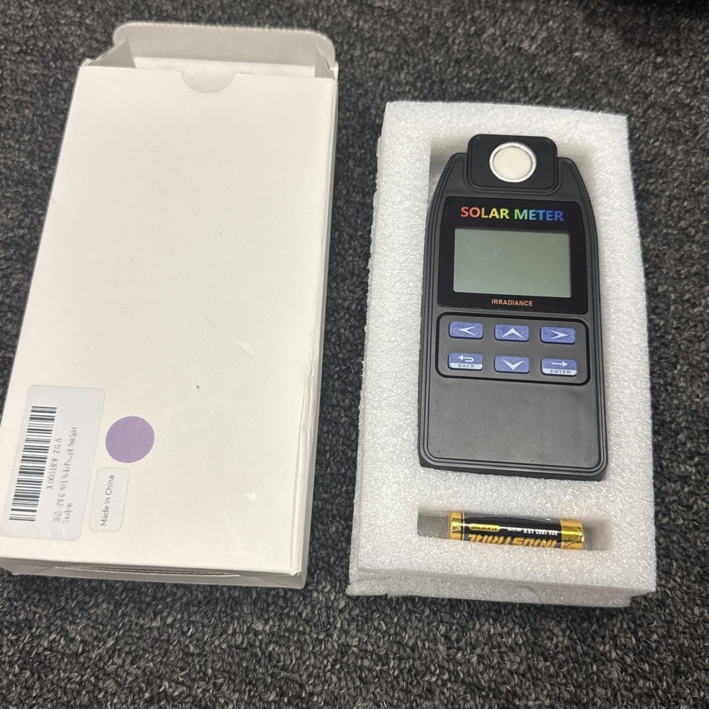 Solar Power Meter – High Precision Solar Irradiance Meter, 99-Point Data Logging
